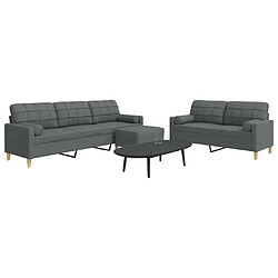 vidaXL Ensemble de canapés 3 pcs repose-pied et coussins décoratifs