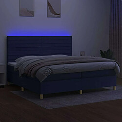 Acheter Sommier à lattes,Cadre à lattes de lit et matelas et LED pour Adulte Bleu 200x200 cm Tissu -MN39252