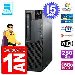 PC Lenovo ThinkCentre M82 SFF i5-2400 RAM 16Go Disque 250Go Graveur DVD Wifi W7 - Occasion