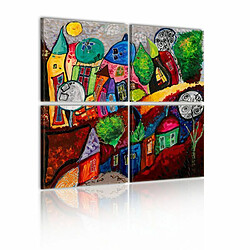 Paris Prix Tableau Imprimé Ville Multicolore 80 x 80 cm