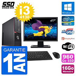 PC Fujitsu E920 DT Ecran 27" Intel i3-4130 RAM 16Go SSD 960Go Windows 10 Wifi - Occasion