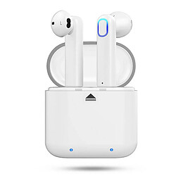 Chrono Casque sans fil Bluetooth, Bluetooth 5.0, suppression du bruit avec microphone intégré, blanc 