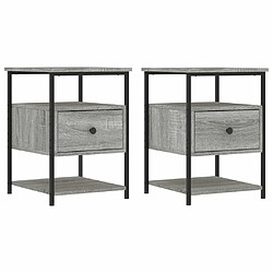 Maison Chic Lot de 2 Tables de chevet - Tables de Nuit sonoma gris 40x42x56cm bois d'ingénierie