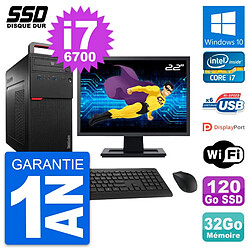 PC Tour Lenovo M700 Ecran 22" Intel i7-6700 RAM 32Go SSD 120Go Windows 10 Wifi · Occasion 