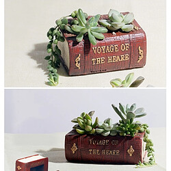 Wewoo Pot de fleur pour Succulent Cactus Herbes Plante Lit Case Box FlowerPot, Taille: 10.5 * 8 * 5 cm Retro Literature Book Pots Vintage Livre Jardinière