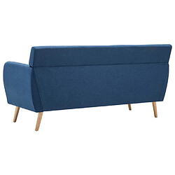 Acheter vidaXL Canapé à 3 places revêtement en tissu 172x70x82 cm bleu