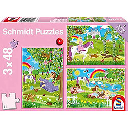 Puzzle enfant 3x48 pieces - Princesse dans le jardin du chateau - SCHMIDT AND SPIELE 