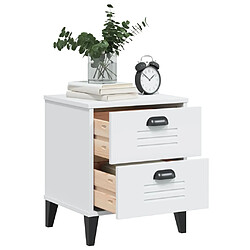 Avis Maison Chic Table de chevet, Table de Nuit blanc bois de pin solide