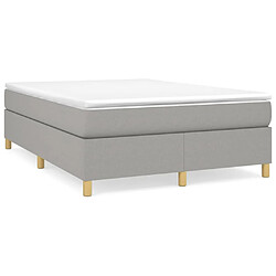 vidaXL Sommier à lattes de lit avec matelas Gris clair 140x200cm Tissu