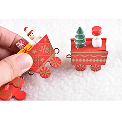 Avis Lot De 4 Décorations De Train De Noël En Bois Mini Train Enfants Cadeaux Jouets Pour Fête Rouge