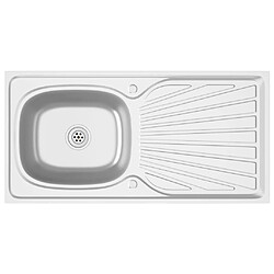 vidaXL Jeu d'évier de cuisine et égouttoir argenté 1000x500x155mm inox