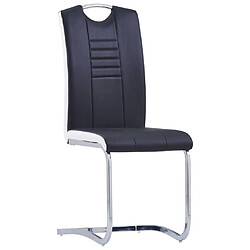 vidaXL Chaises à manger cantilever lot de 2 noir similicuir