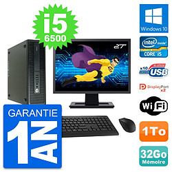 PC HP 600 G2 SFF Ecran 27" Intel i5-6500 RAM 32Go Disque Dur 1To Windows 10 Wifi · Occasion 