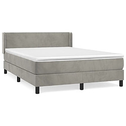 Maison Chic Lit Adulte - Lit simple Lit à sommier tapissier et matelas moelleux - Meuble de Chambre - Gris clair 140x190cm Velours -MN10356