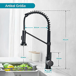 Acheter Robinet de Cuisine avec Ressort en Spirale, Robinets d'Évier avec Douchette Extensible