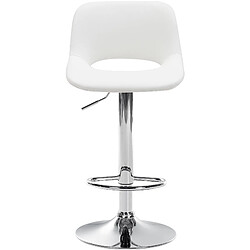 Decoshop26 Tabourets de bar chaises haute x2 avec repose-pieds en PVC blanc piètement métallique chromé 10_0004060