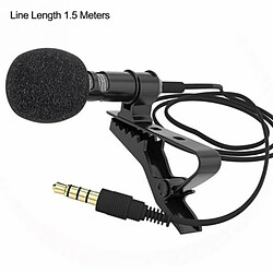 3.5Mm Lavalier Microphone Vocal Stand Clip Cravate Audio Vidéo Revers Microphone 1.5 Mètres Droit 