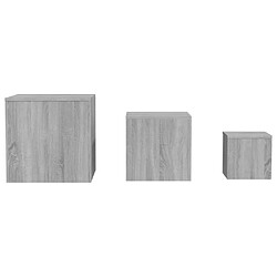 Avis vidaXL Tables d'appoint 3 pcs Sonoma gris Bois d'ingénierie