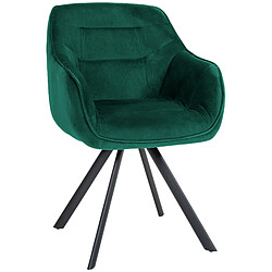 Decoshop26 Chaise de salle à manger x1 design moderne confortable en velours vert piétement stable à quatre pieds en métal 10_0002336 