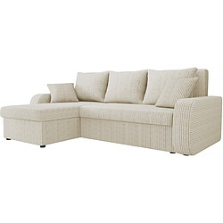 Palozi Sofa Canapé d'angle velours côtelé convertible - 3 places Vinci - Beige