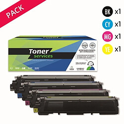 TONER SERVICES Compatible Brother TN230 de 4 toners Noir, cyan, magenta et jaune 