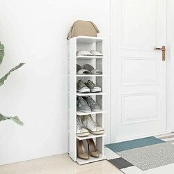 Avis Maison Chic Armoire à Chaussures,Meuble de Rangement à Chaussures Blanc brillant 27,5x27x102 cm -MN99880