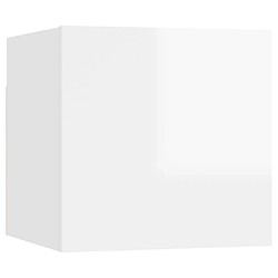 Acheter vidaXL Tables de chevet 2 pcs Blanc brillant 30,5x30x30 cm