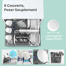 Avis Comfee Lave-vaisselle pose libre ?43.8*50*55 cm- Niveau sonore :47db- Capacité : 6 couverts- 6 programmes - moteur induction- Durée du cycle de lavage standard-58min