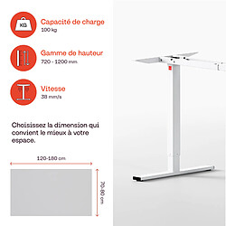 Avis ELEVA Bureau assis debout blanc 140x70x3cm