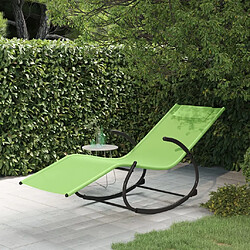 vidaXL Chaise longue à bascule vert acier et textilène