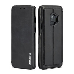 Etui en PU style rétro noir support de carte pour Samsung Galaxy S9