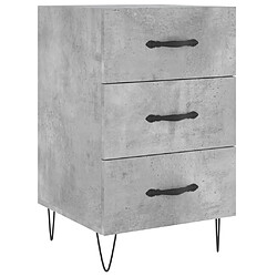 vidaXL Table de chevet gris béton 40x40x66 cm bois d'ingénierie