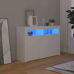 Maison Chic Buffet commode,console avec lumières LED pour rangement Blanc 115,5x30x75 cm -MN15602