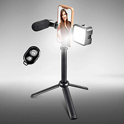 Wi-Light Trépied Vlog Et Livestream Avec Led Et Microphone Vlog 100 Wi Light