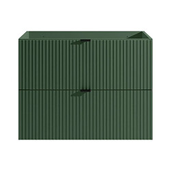 Vente-Unique Meuble sous vasque suspendu strié - Vert mat - 80 cm - ZEVINI