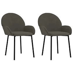 Maison Chic Lot de 2 Chaises à manger,Chaise pour cuisine,Solide Structure Gris foncé Velours -MN68920