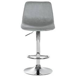 Acheter Decoshop26 Set de 2 tabourets de bar repose-pieds en métal confortable en forme d'arc assise en velours gris 10_0004129