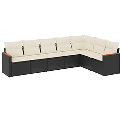 Maison Chic Ensemble Tables et chaises d'extérieur 7pcs avec coussins,Salon de jardin noir résine tressée -GKD238458