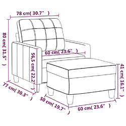 vidaXL Fauteuil avec repose-pied Cappuccino 60 cm Similicuir pas cher