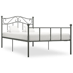 vidaXL Cadre de lit sans matelas gris métal 100x200 cm