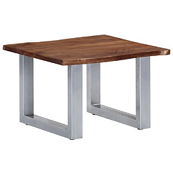 vidaXL Table basse avec bord naturel 60x60x40 cm Bois d'acacia massif