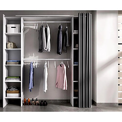 Pegane Armoire placard extensible coloris blanc - Longueur 110-180 x Hauteur 205 x Profondeur 50 cm