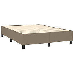 Acheter vidaXL Sommier à lattes de lit et matelas et LED Taupe 140x190cm Tissu