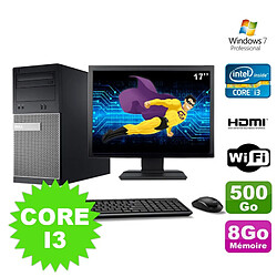 Lot PC Tour DELL 3010 MT I3-2120 Graveur 8Go 500Go HDMI Wifi W7 + Ecran 17" - Occasion