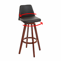 Mendler Lot de 2 tabourets de bar HWC-C43, chaise de bar tabouret de comptoir, bois similicuir pivotant ~ marron