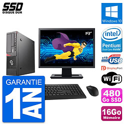 PC Fujitsu E720 E85+ DT Ecran 19" Intel G3220 RAM 16Go SSD 480Go Windows 10 Wifi - Occasion