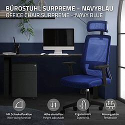 ML-Design Chaise de bureau gaming d'ordinateur ergonomique pivotante avec roulettes navy