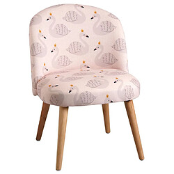 Aubry Gaspard Chaise enfant en coton et bois Cygne rose.