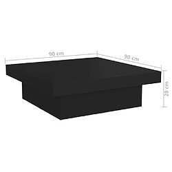 vidaXL Table basse noir 90x90x28 cm bois d'ingénierie pas cher