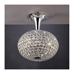 Luminaire Center Semi Plafonnier Vado 3 Ampoules chrome poli/cristal